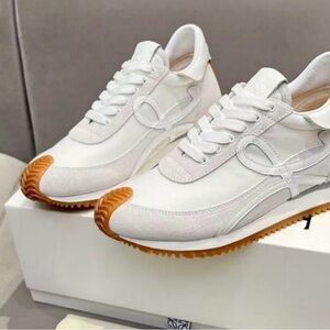 Loewe White Sneakers with Brown Soles